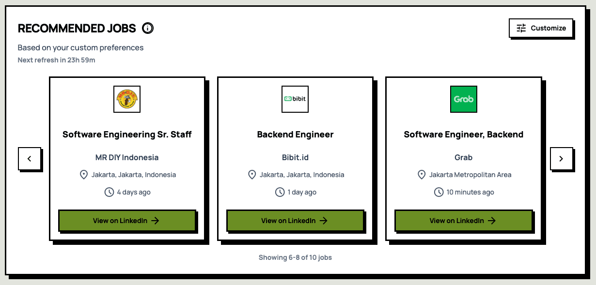 Smart Job Recommendations feature screenshot